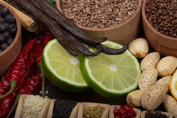 set of spices background