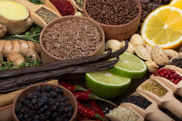 set of spices background