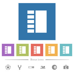 Vertical tabbed layout flat white icons in square backgrounds