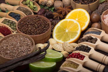 set of spices background