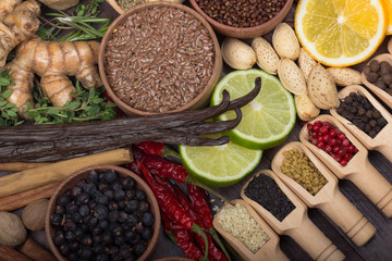 set of spices background
