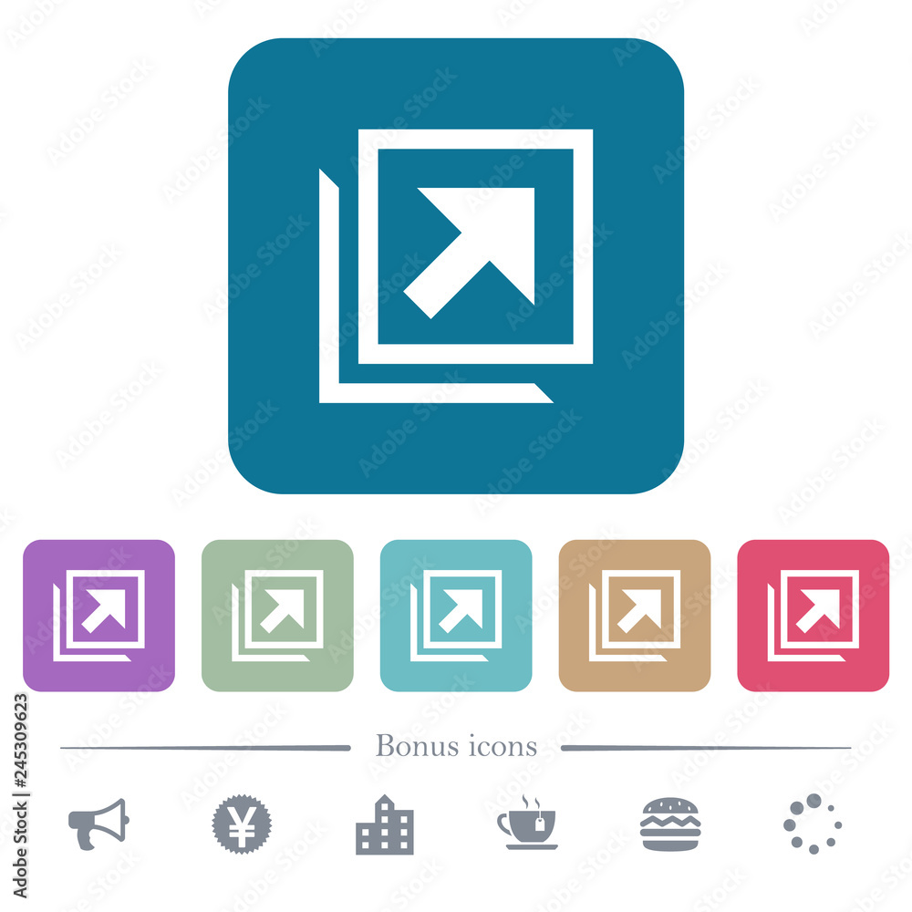 Poster open in new window flat icons on color rounded square backgrounds