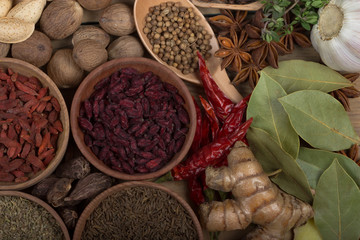 Fototapeta na wymiar various spices background