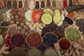 various spices background