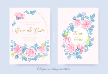 Wedding Cards with Floral Composition.