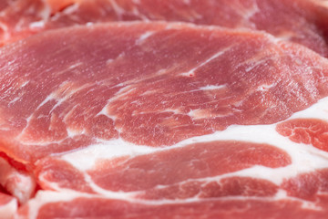 Raw fresh pork neck chop meat