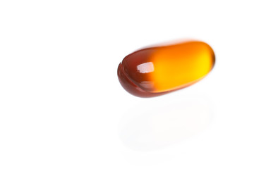 Lecithin gel pills capsule isolated on white