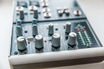 Photo of the analog audio mixer
