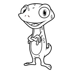 Gecko / Lizard / Chameleon Illustration for Children and Kids Coloring Book in Cartoon Style