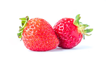 Freshness Various sweet red strawberries isolated on white background,cut out