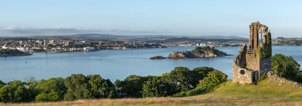 Veiw over Plymouth Sound from Mount Edgecumbe Country Park, Devon
