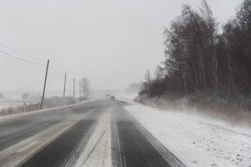 Snowy winter road.