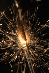 fire and sparks on a black background