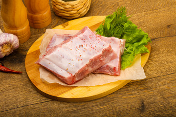 Raw pork ribs