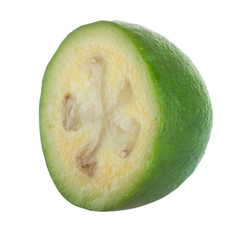 slice of feijoa isolated on white background