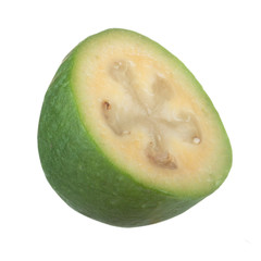 slice of feijoa isolated on white background