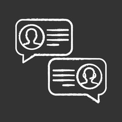 Customer live chat chalk icon