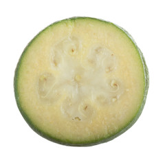 slice of feijoa isolated on white background