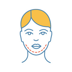 Double chin surgery color icon