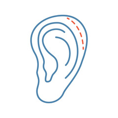 Ear plastic surgery color icon