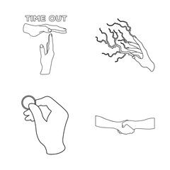 Isolated object of animated and thumb logo. Collection of animated and gesture vector icon for stock.