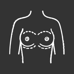 Breast augmentation chalk icon