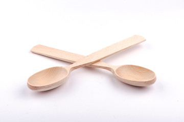 wooden spoon on a white background
