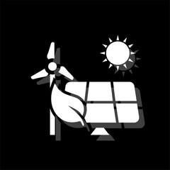 Eco power icon flat