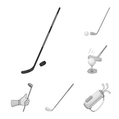 Isolated object of stick and field sign. Set of stick and club vector icon for stock.