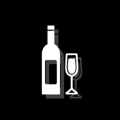 Wine icon flat