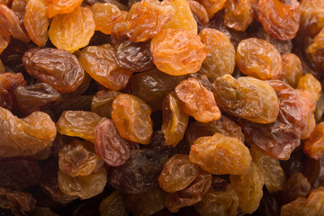 yellow raisins background