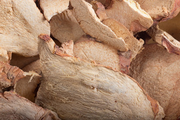 dried roots galangal background