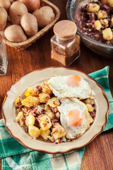 Corned beef hash on a plate