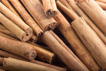 heap of Ceylon cinnamon background