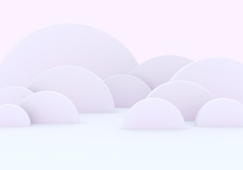 3d rendering pastel half circle abstract background.pink scene