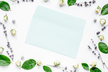 calligraphy floral pattern top view mock up