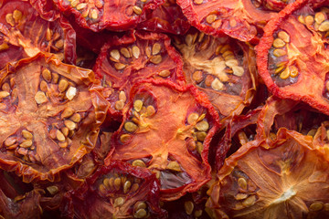 dried red tomatoes background