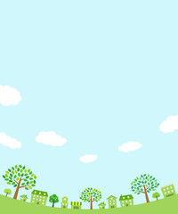 Green townscape Background material