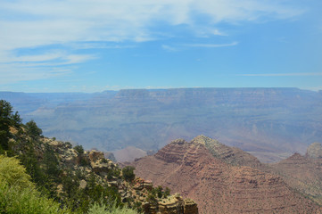 The Grand Canyon in Arizona under a blue sky