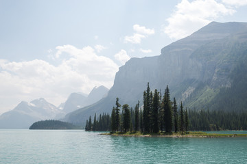 Spirit Island on Maligne Lake in Jasper National Park