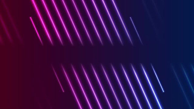 Blue and ultraviolet neon laser glowing rays abstract motion background. Seamless loop. Video animation Ultra HD 4K 3840x2160