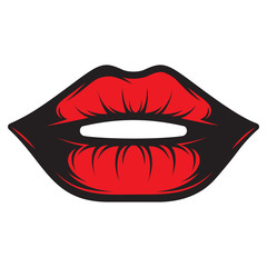 Vector color illustration with beautiful female lips