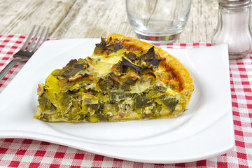 part de tarte aux poireaux