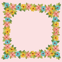 floral decoration square frame