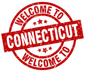 welcome to Connecticut red stamp