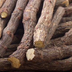 heap of roots of Glycyrrhiza background