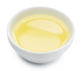 Bowl with olive oil. File contains clipping path.