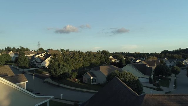 This High Definition drone aerial footage is of a suburban community in Pennsylvania revealed from a house roof top.
