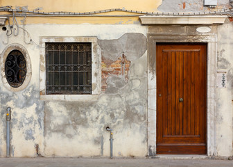 Facade of a Historic Building in Venice