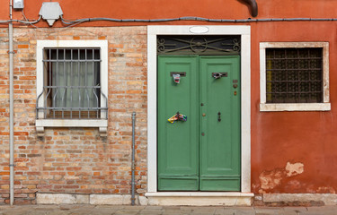 Fototapeta na wymiar Facade of a Historic Building in Venice